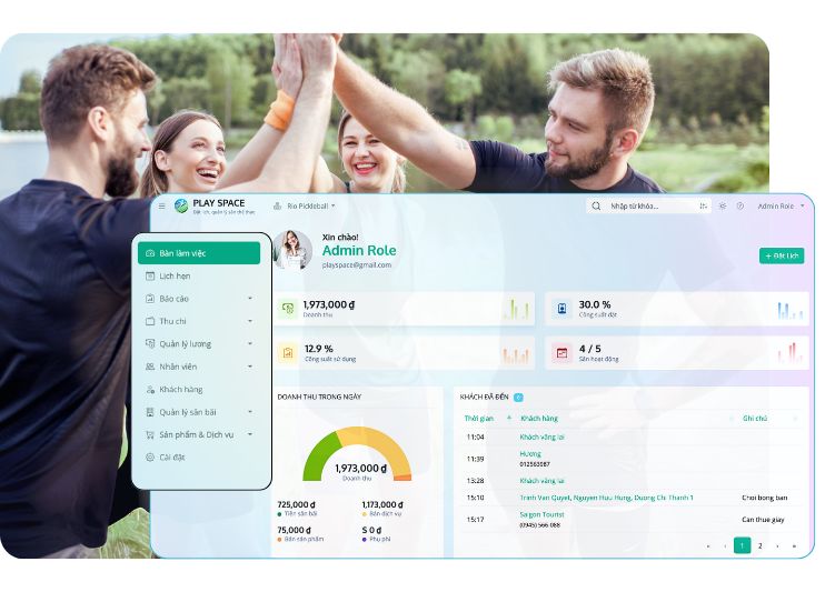 phần mềm quản lý sân pickleball